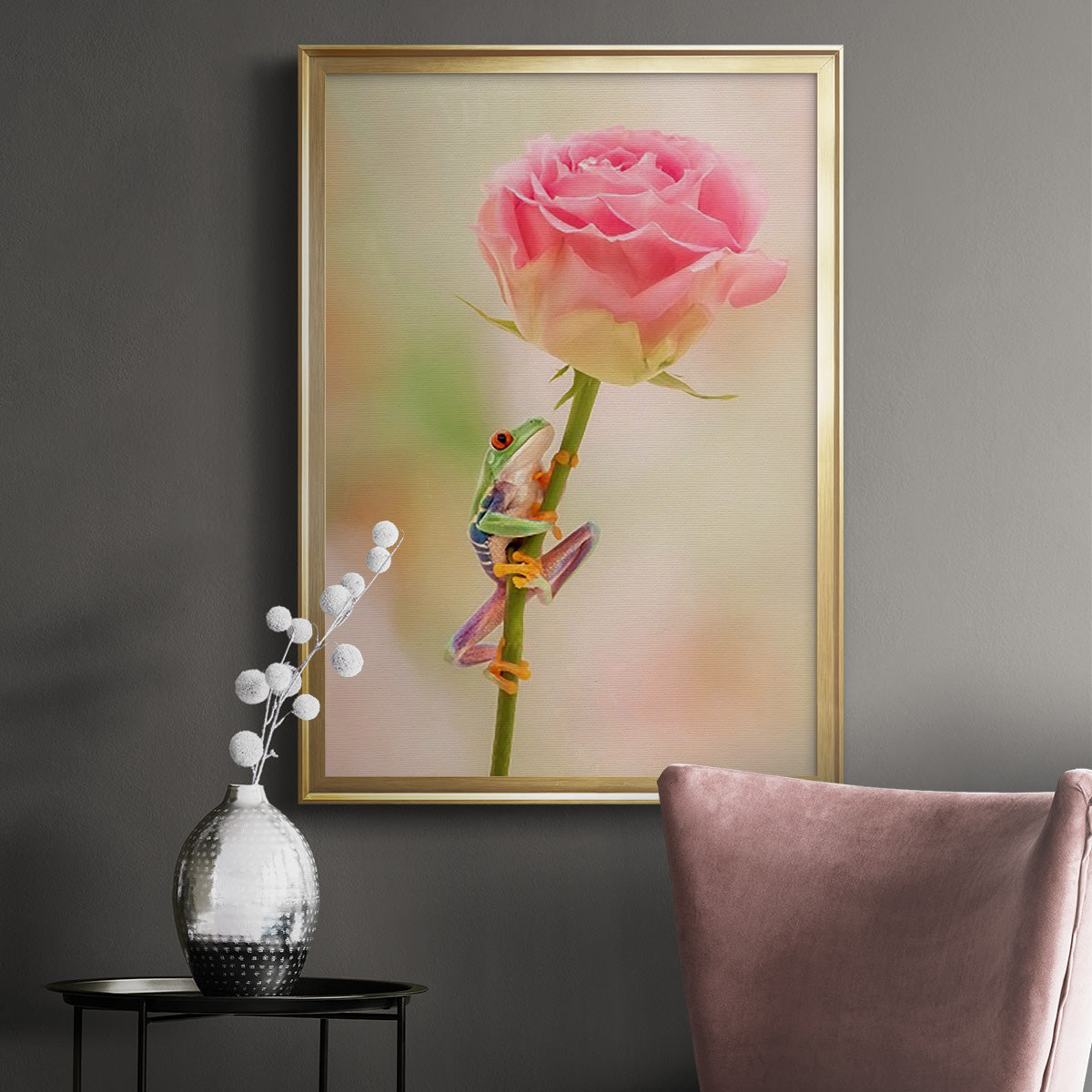 Hanging On II - Modern Framed Canvas Print