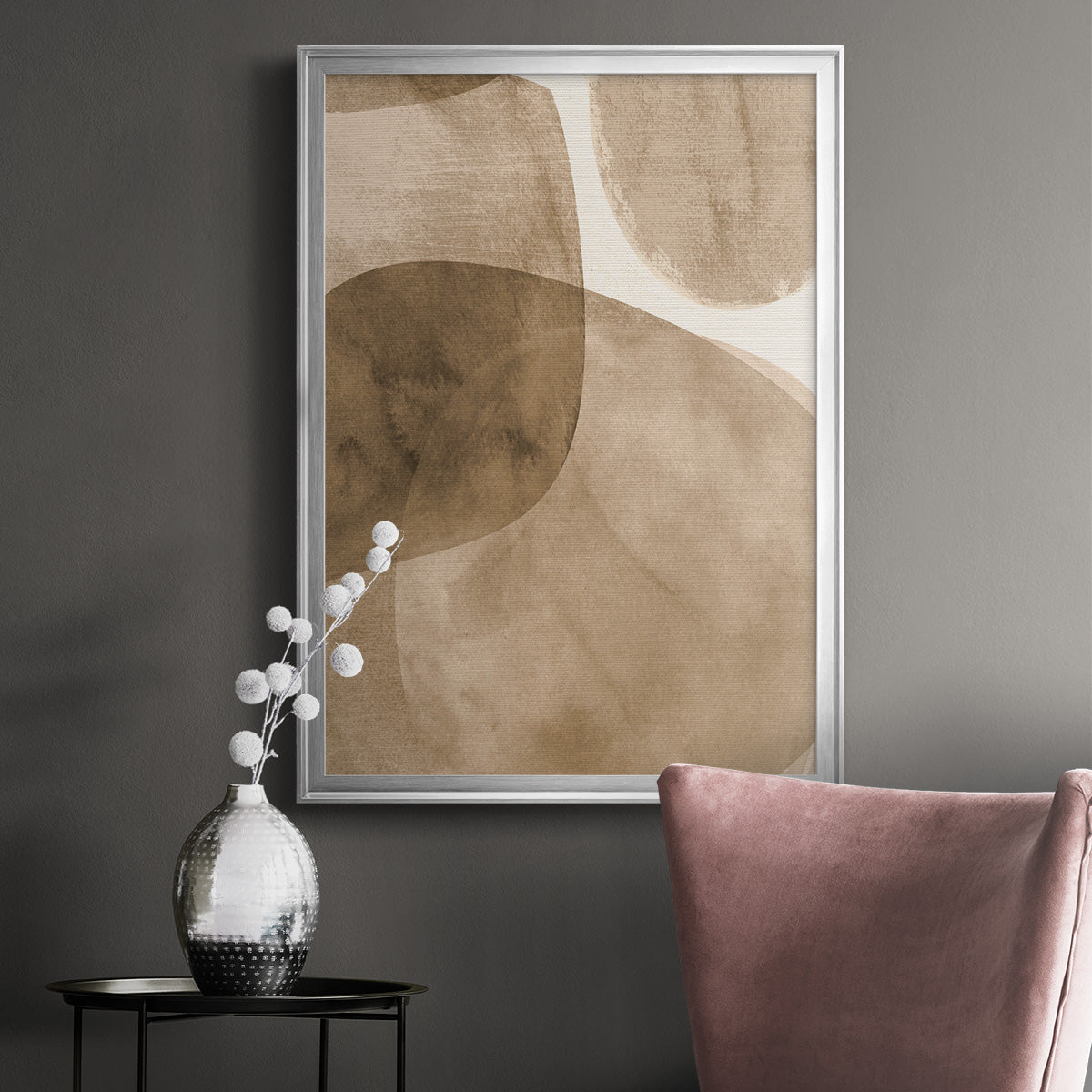 Neutral Object II - Modern Framed Canvas Print