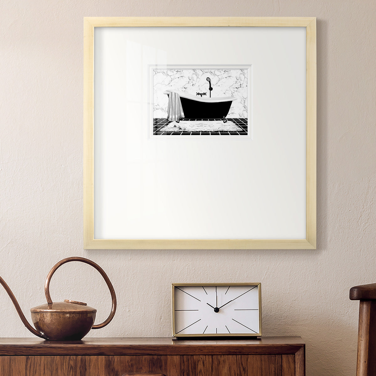 Modern Bath I Premium Framed Print Double Matboard