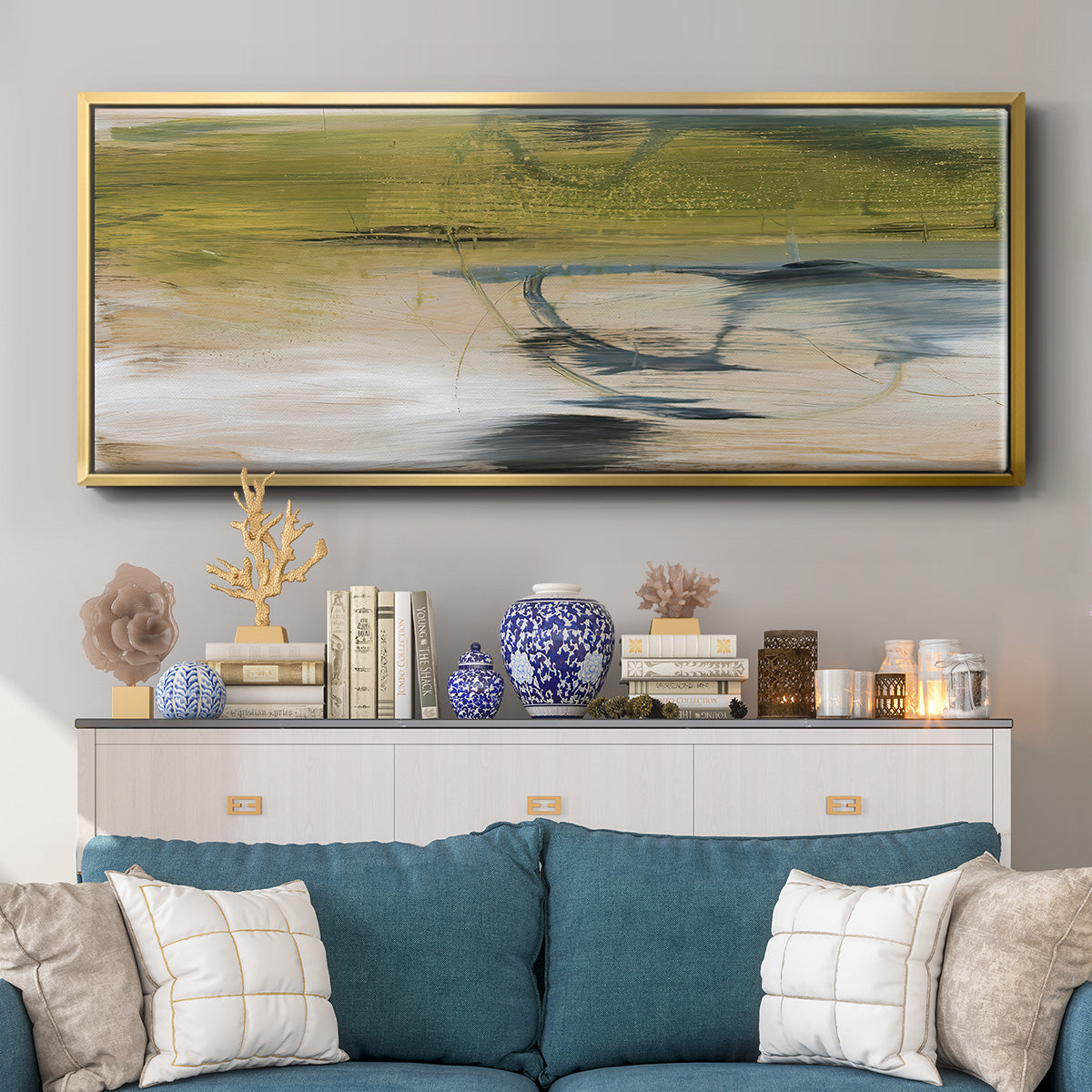 Aquatic Reflections II - Floater Framed Canvas Print