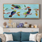Bitty Birds I - Floater Framed Canvas Print