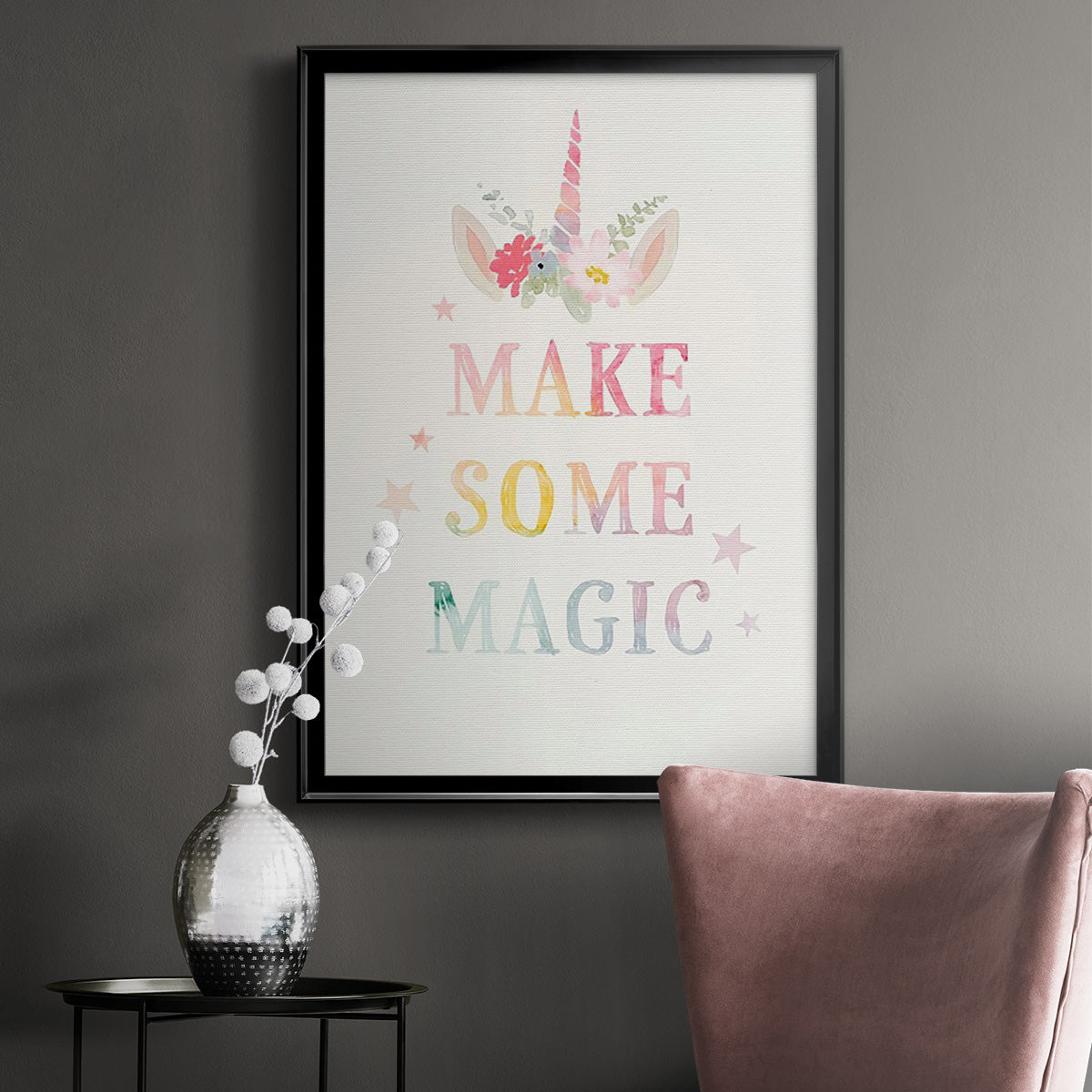 Sweet Unicorn IV - Modern Framed Canvas Print
