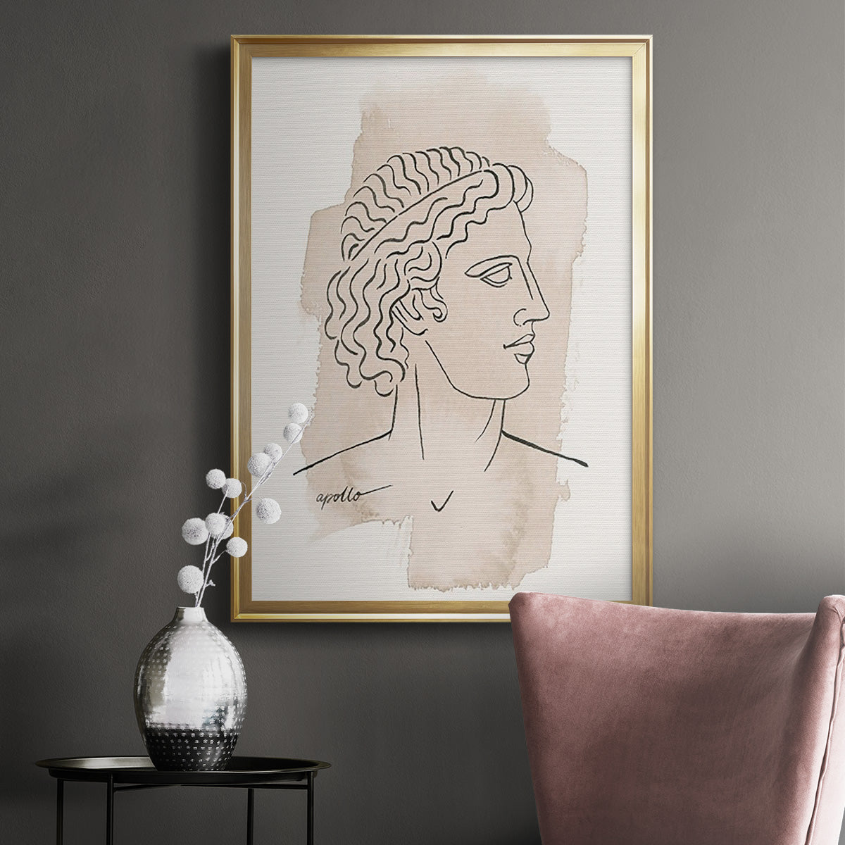 Greek Busts IV - Modern Framed Canvas Print