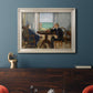 Impressionist interior scene by Édouard Manet in an ornate champagne frame displayed in a dark-toned interior setting.