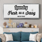 Daisy Laundry - Floater Framed Canvas Print