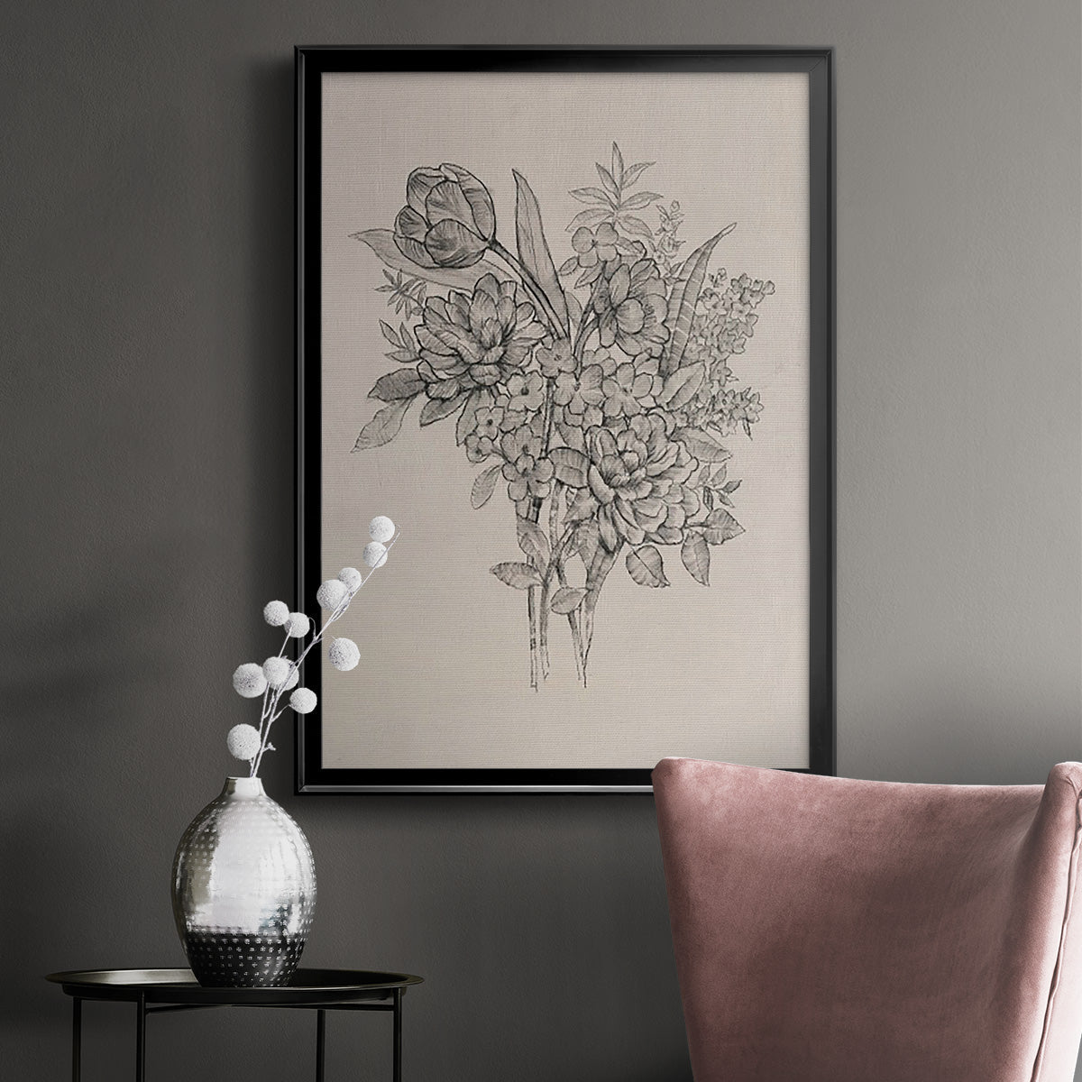 Floral Bouquet I - Modern Framed Canvas Print