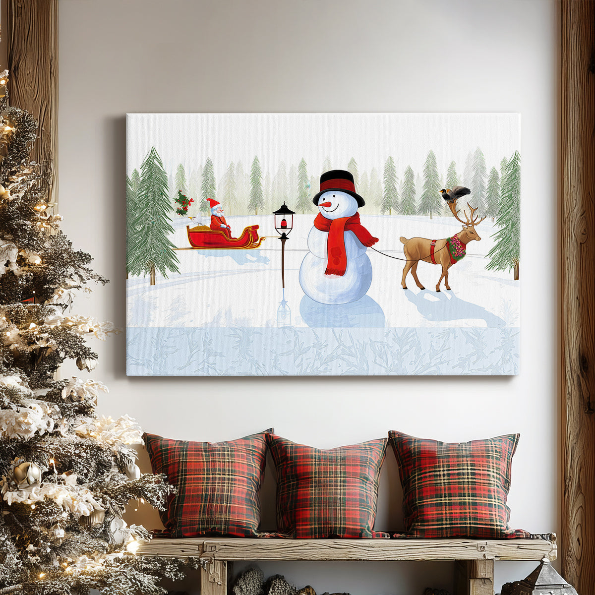 Pearled Pines Village - Canvas Art Print