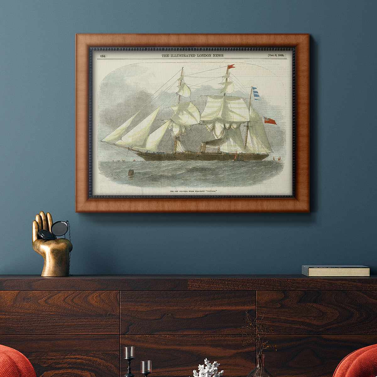 Antique Clipper Ship III Premium Framed Canvas- Ready to Hang