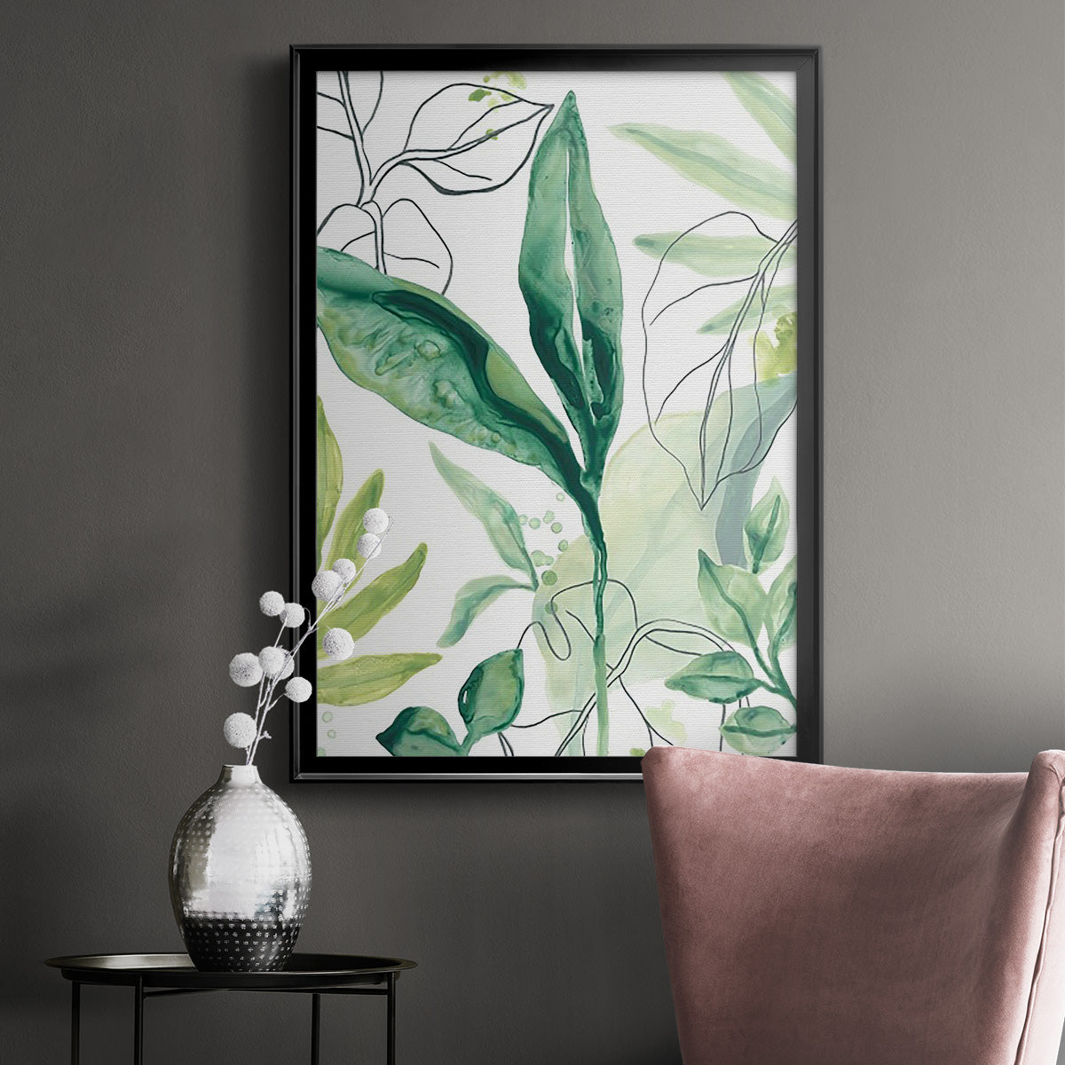 Tropical Palm Chorus IV - Modern Framed Canvas Print