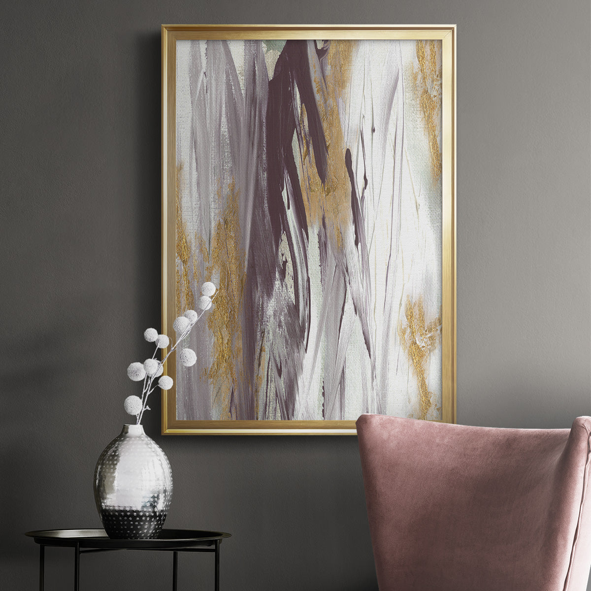 Tumultuous Amethyst I - Modern Framed Canvas Print