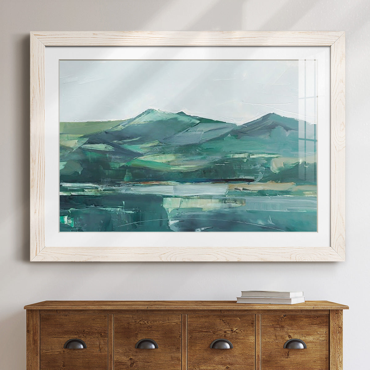 Green Grey Mountains II - Barnwood Framed Art Print