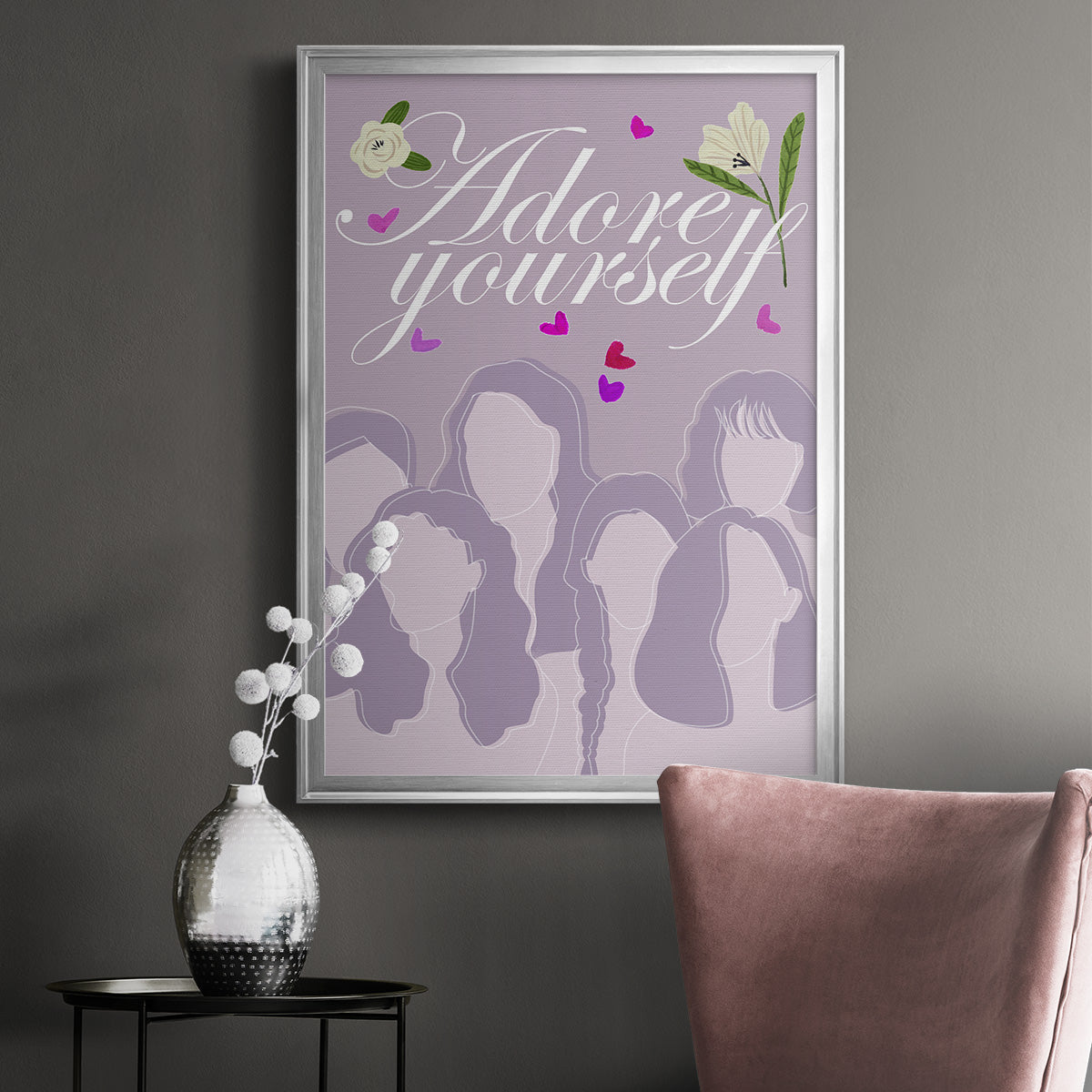 Happy Galentine's Day Collection B - Modern Framed Canvas Print