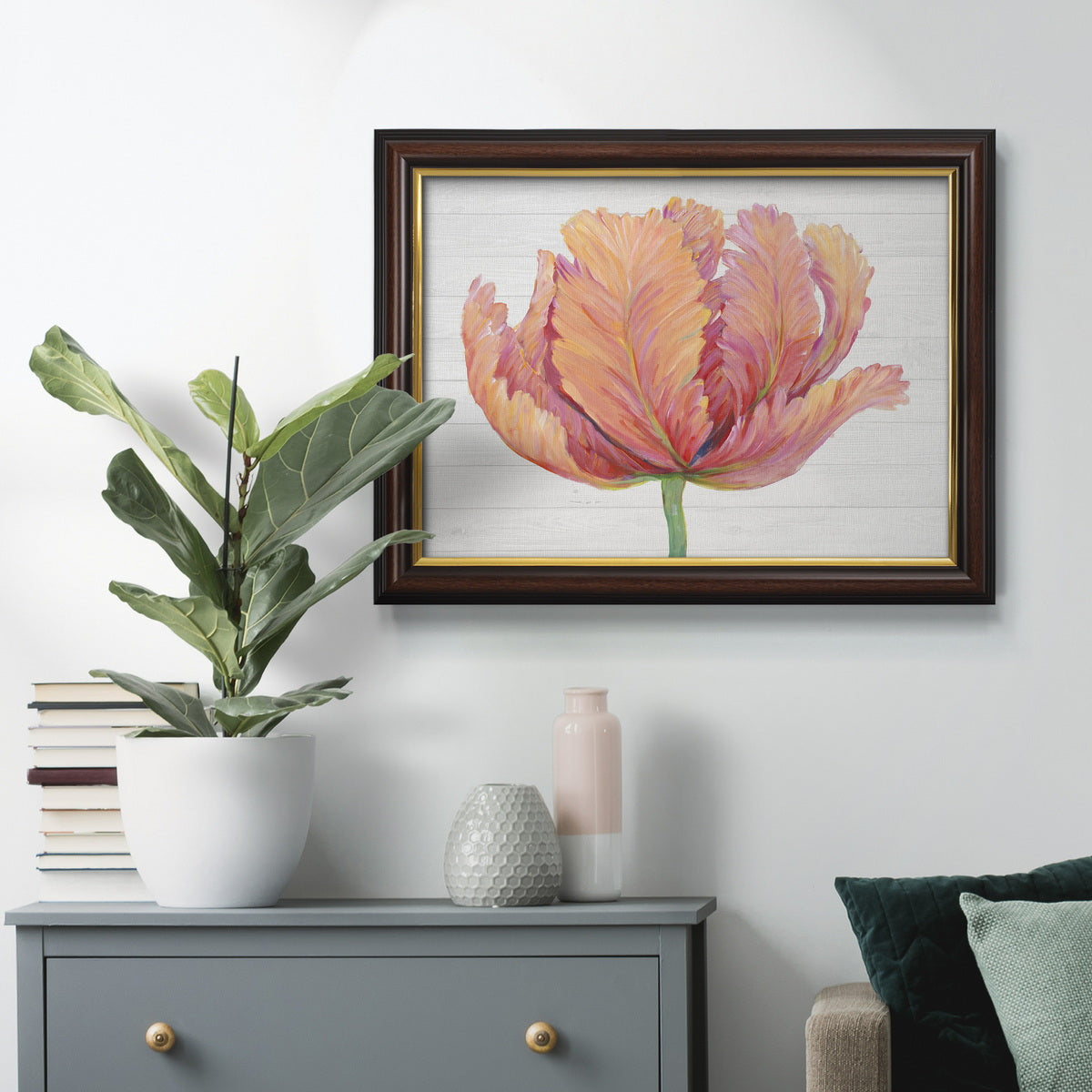 Single Pink Bloom I Premium Framed Canvas- Ready to Hang