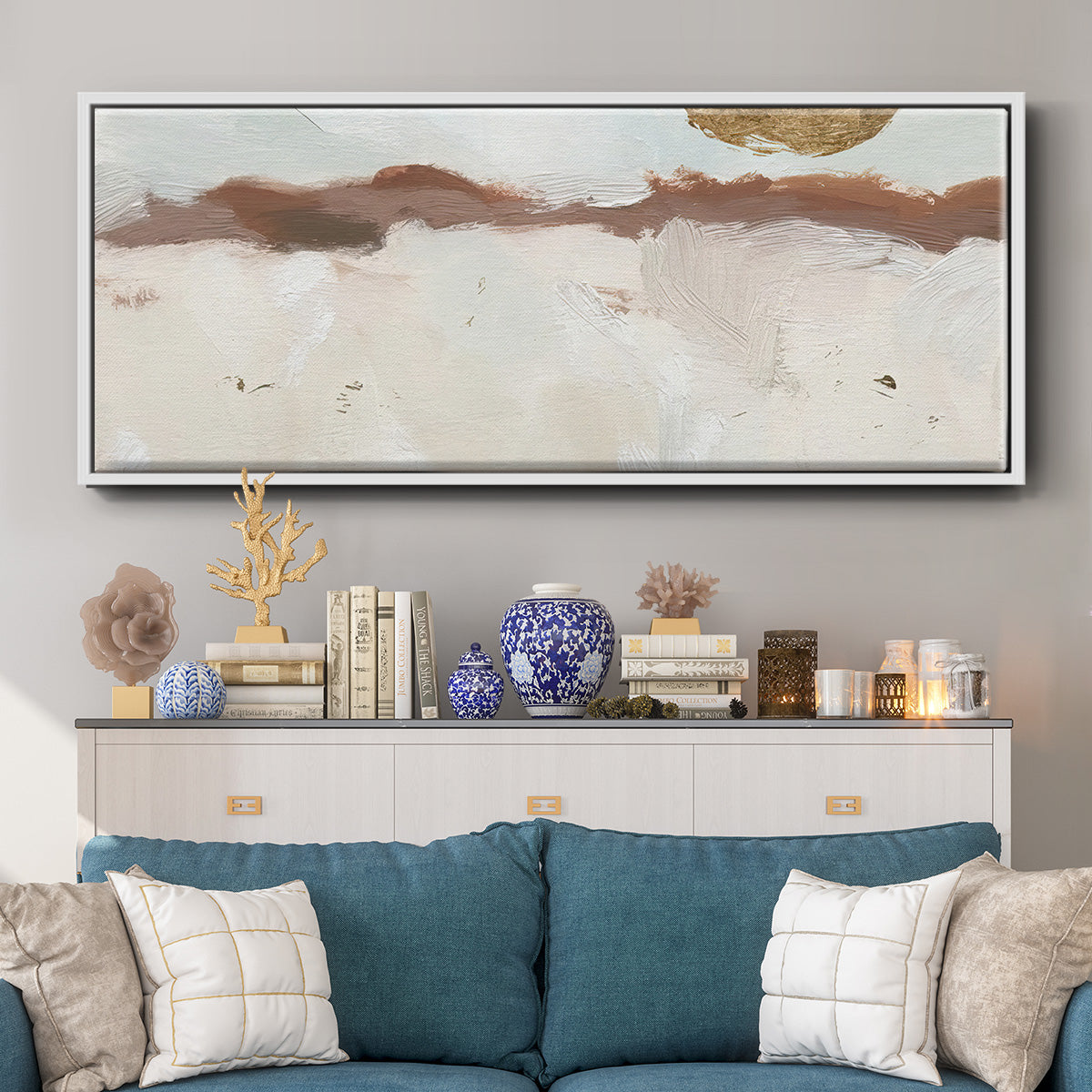 Winter Medallion II - Floater Framed Canvas Print