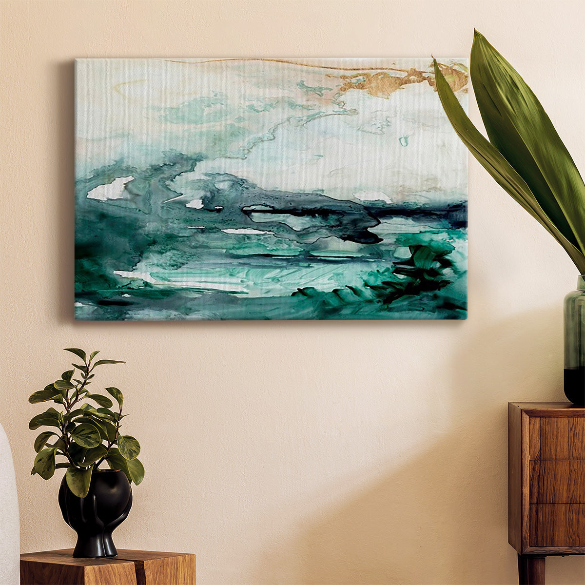 Sea Foam Flow I Premium Gallery Wrapped Canvas - Ready to Hang