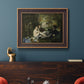Groundbreaking impressionist picnic scene by Édouard Manet in an ornate bronzed mahogany wood frame displayed in a dark-toned interior setting.