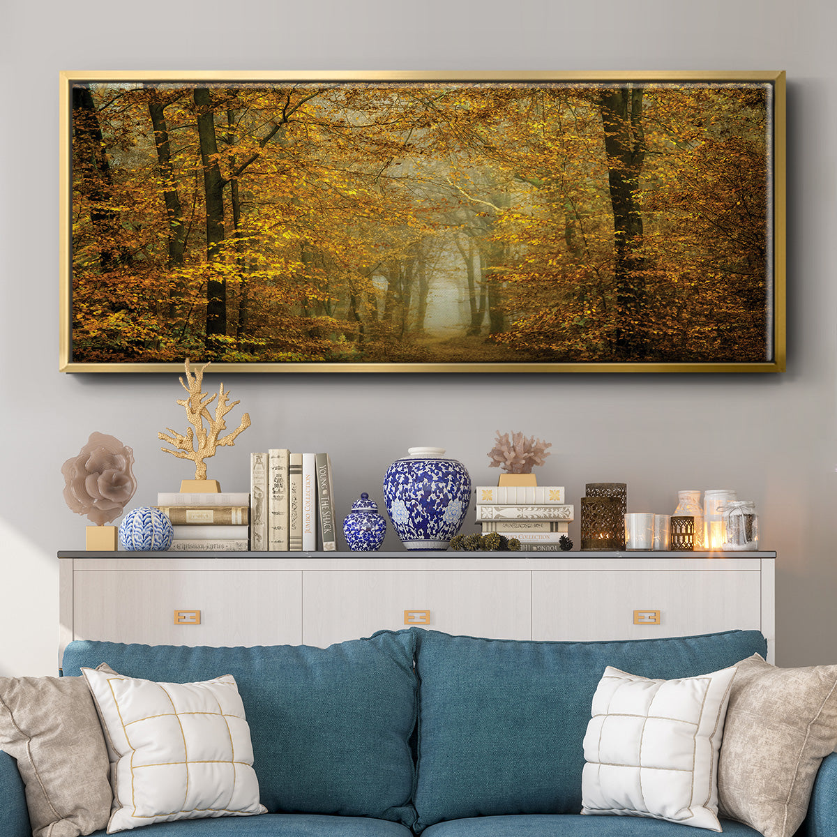 Soon Fall Leaves - Floater Framed Canvas Print