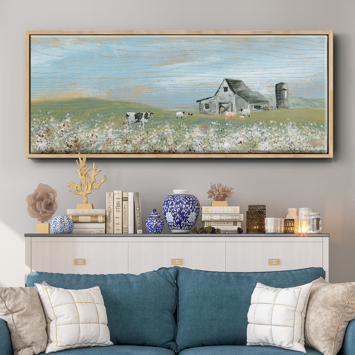 Cotton Fields - Floater Framed Canvas Print