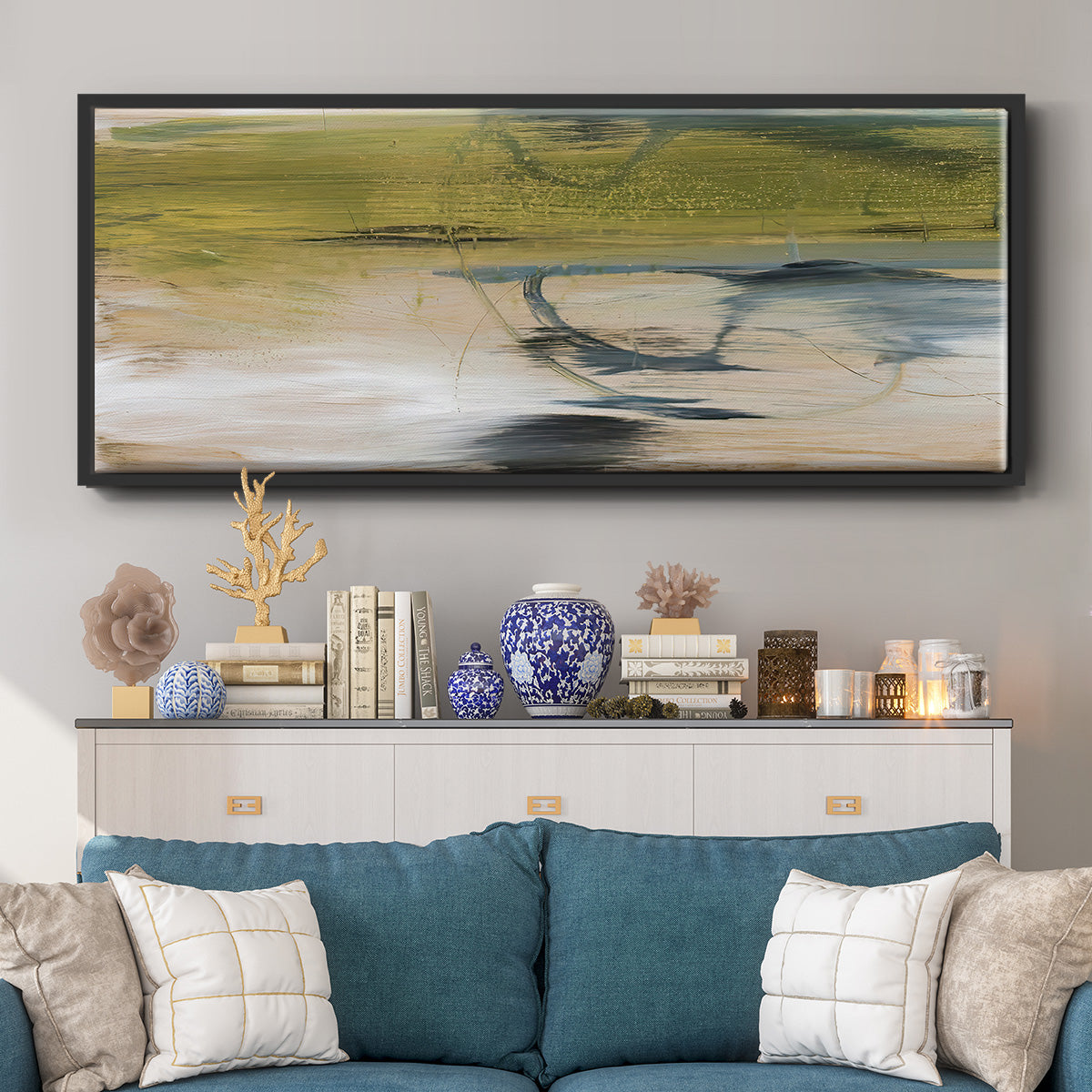 Aquatic Reflections II - Floater Framed Canvas Print
