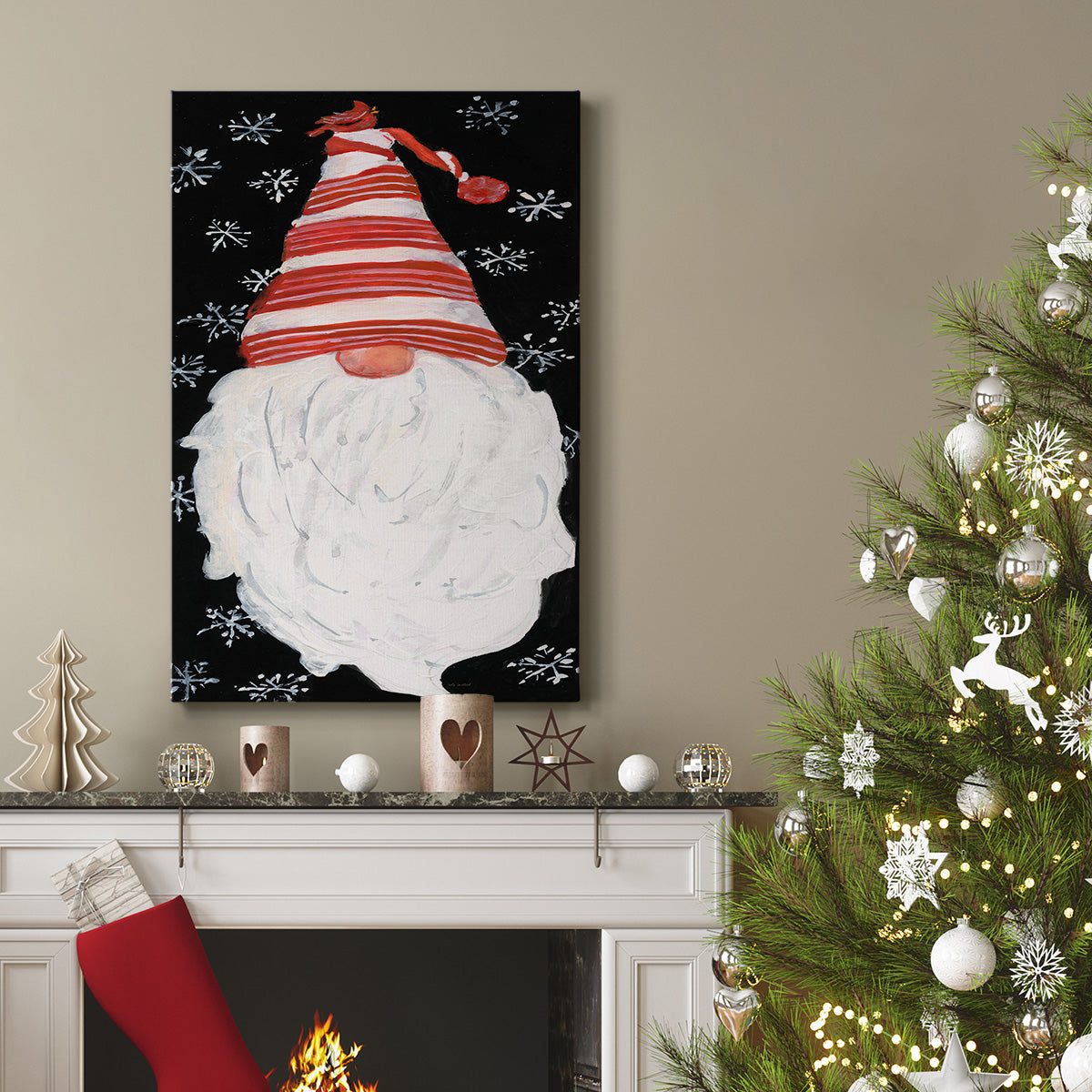 Winter Snow Gnome - Gallery Wrapped Canvas