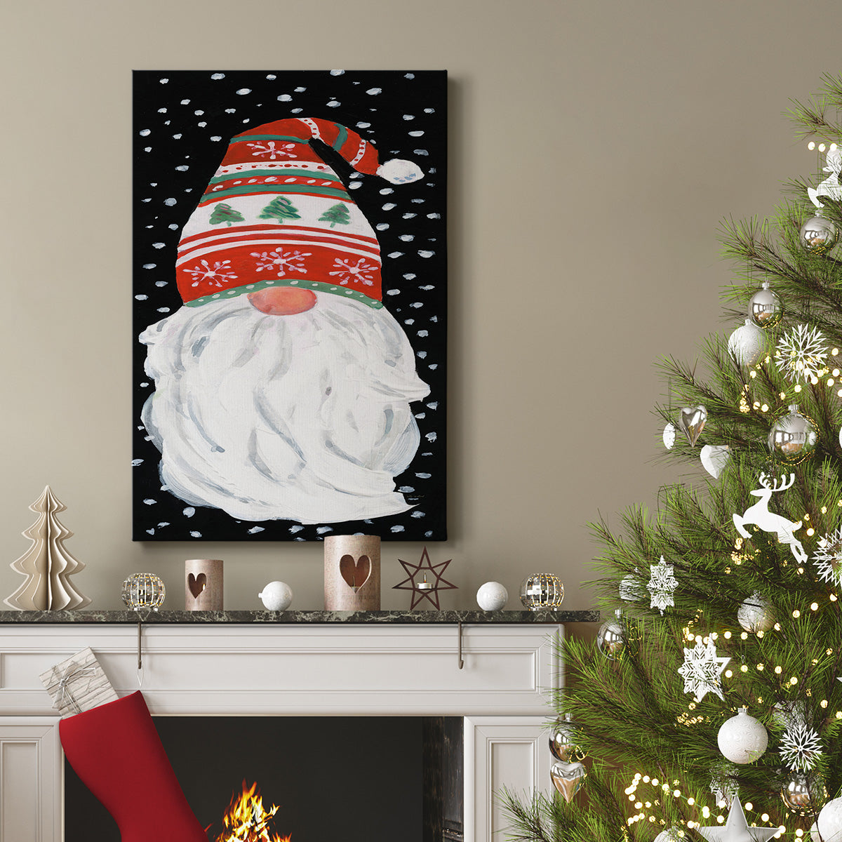 Winter Welcome Gnome - Gallery Wrapped Canvas