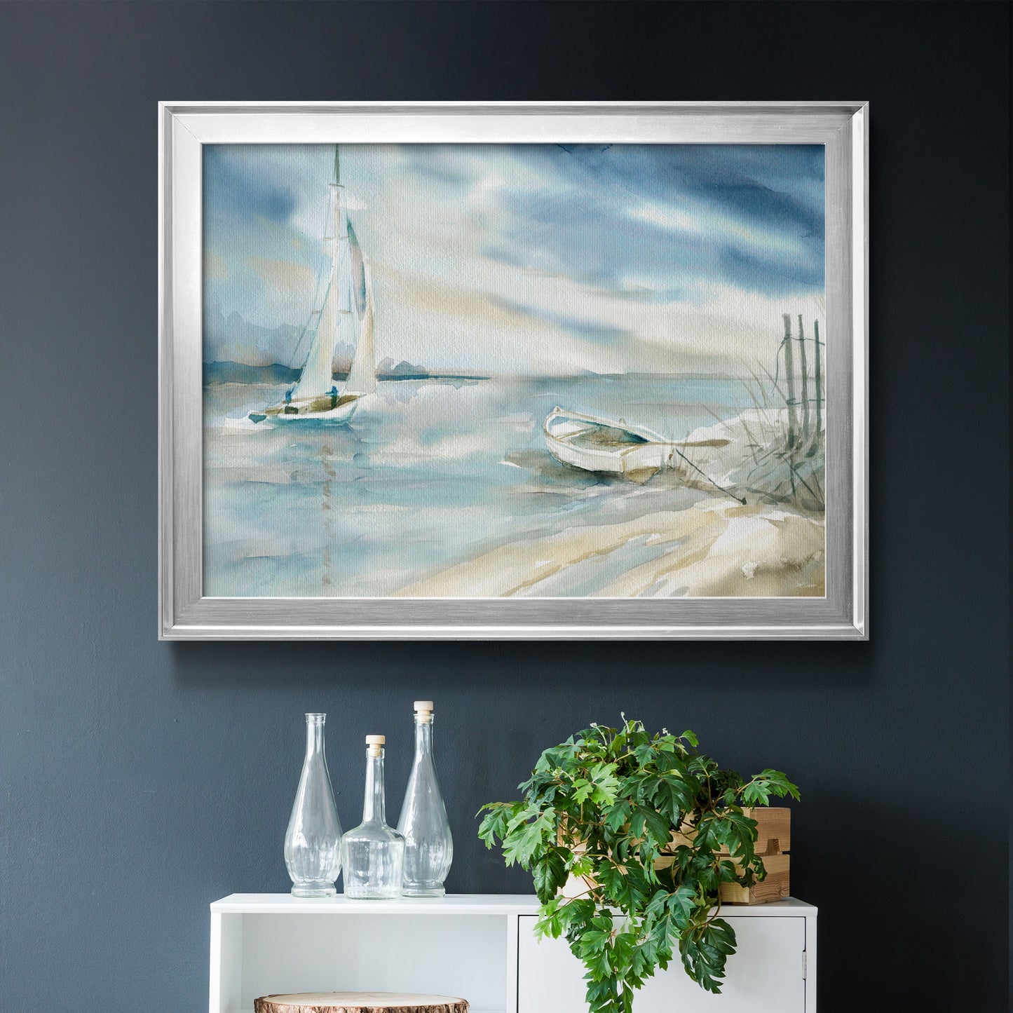 Subtle Sail - Modern Framed Canvas Print