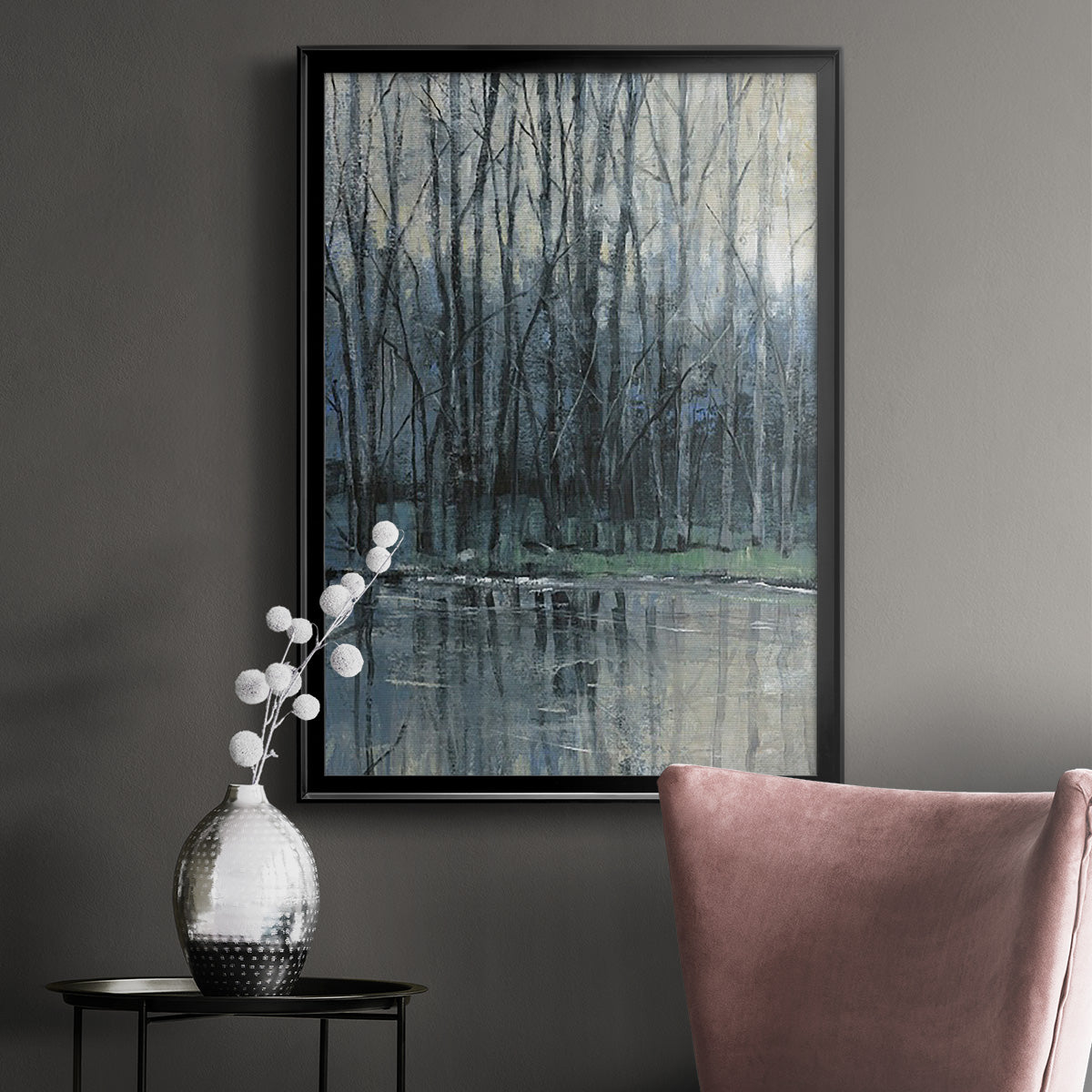 Morning Drizzle I - Modern Framed Canvas Print