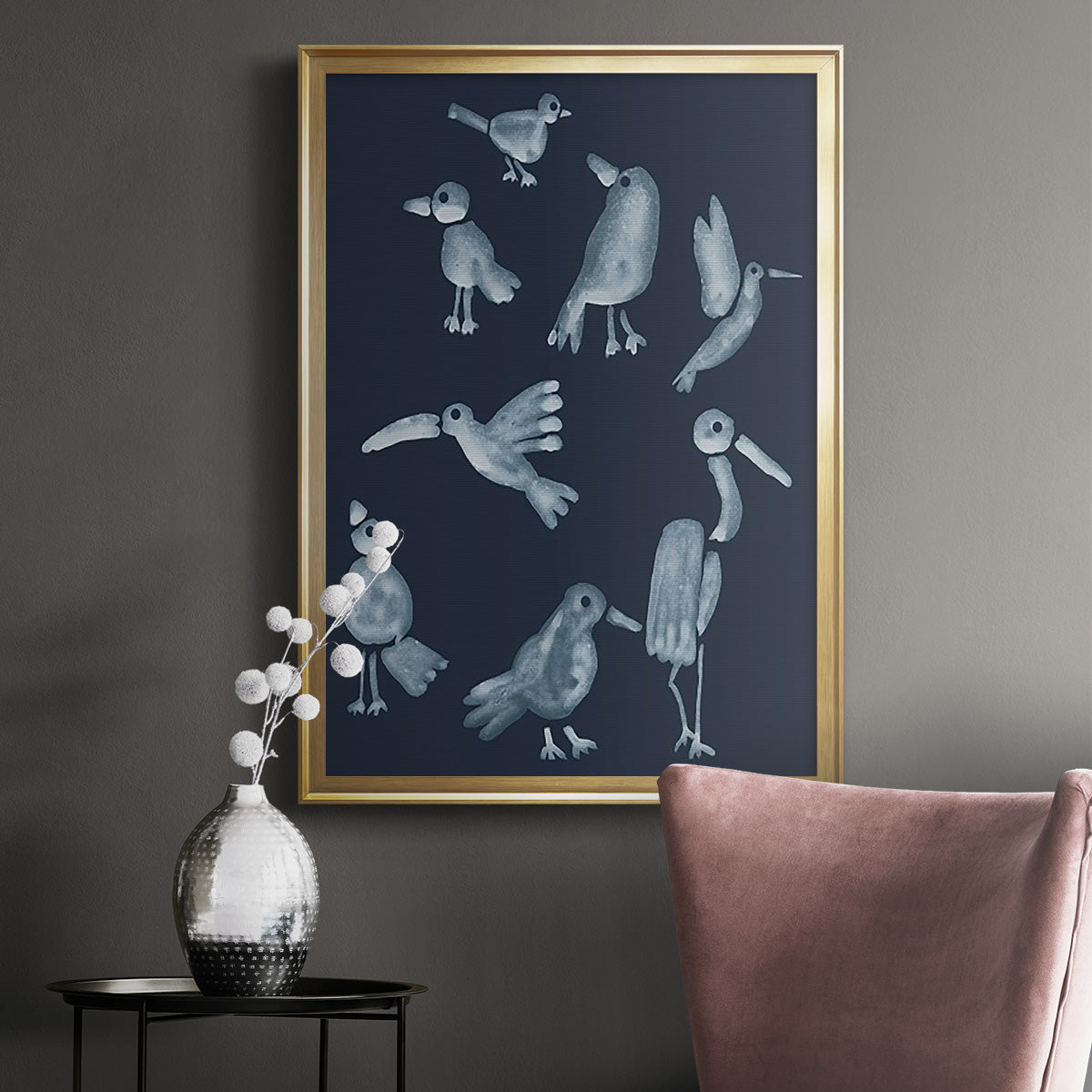 Flock II - Modern Framed Canvas Print