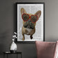 French Bulldog and Heart Glasses - Modern Framed Canvas Print