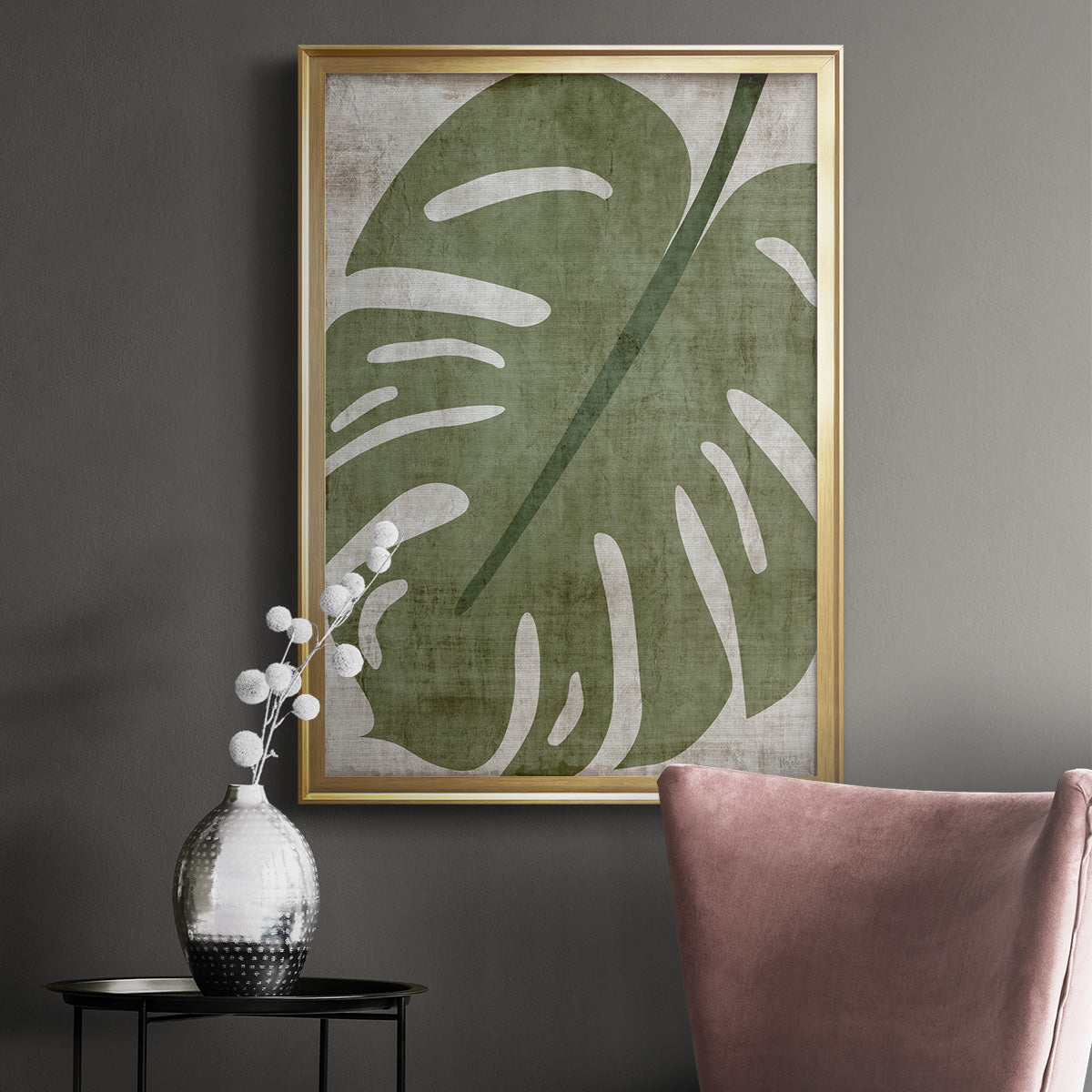 Island Greenery II - Modern Framed Canvas Print