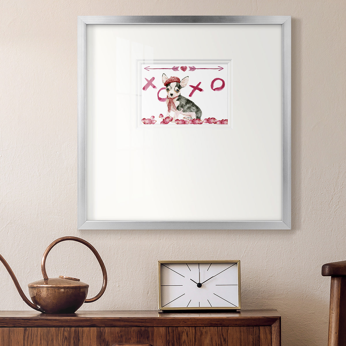 Puppy Valentine Collection A Premium Framed Print Double Matboard