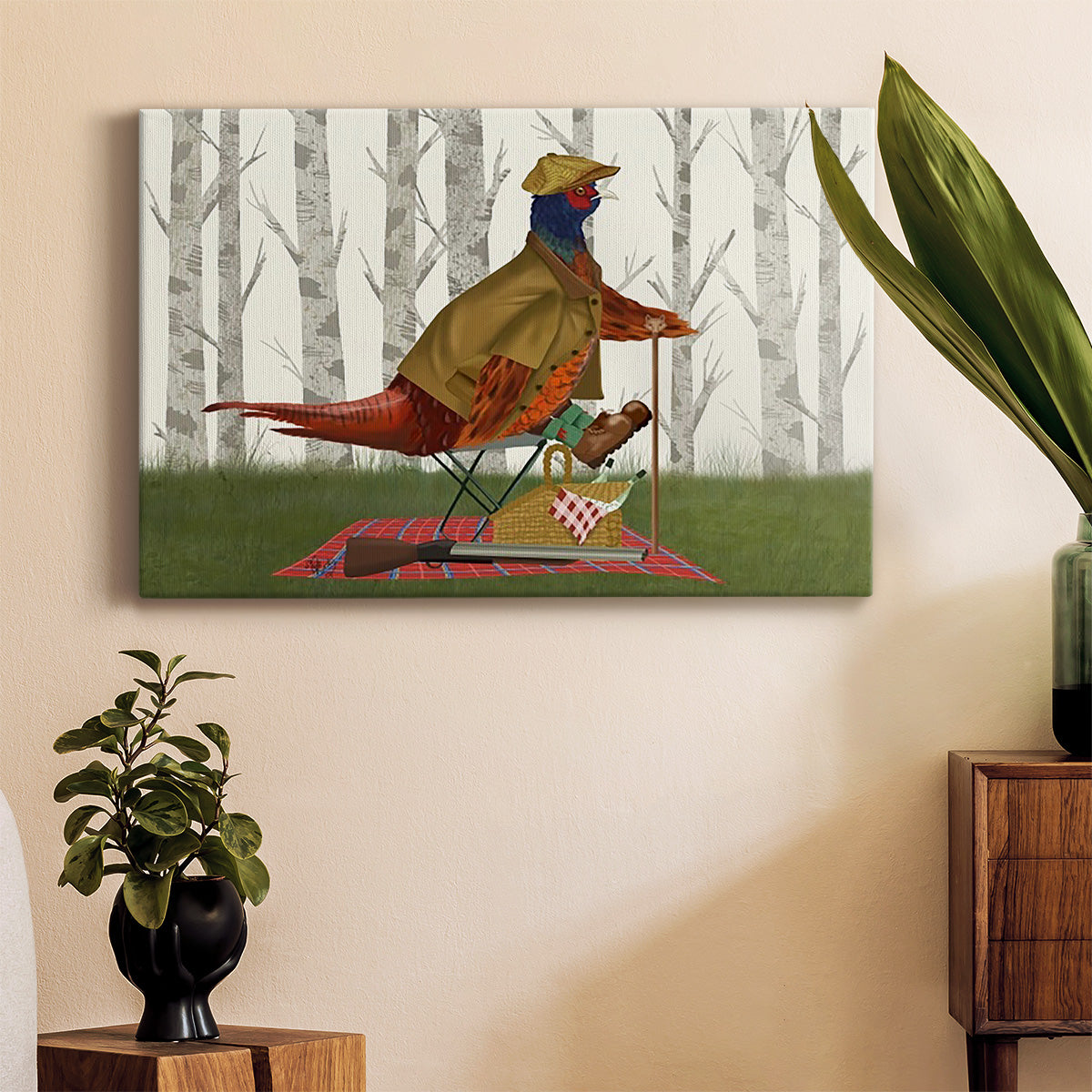 Pheasant Shooting Party 4 Premium Gallery Wrapped Canvas - Ready to Hang