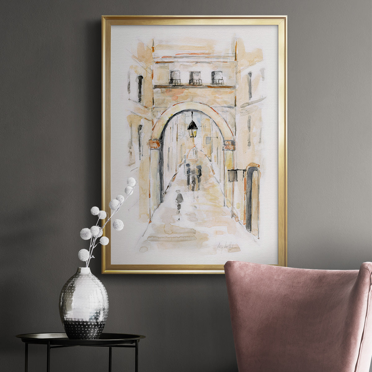 Venice Market Day I - Modern Framed Canvas Print
