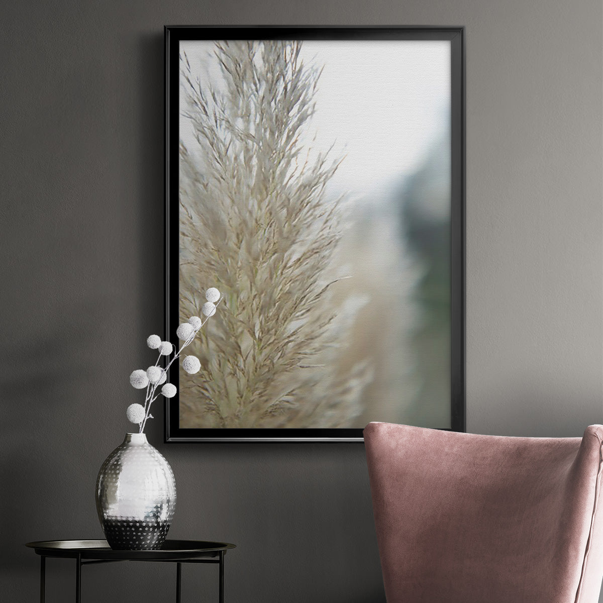 Subtle Grasses IV - Modern Framed Canvas Print