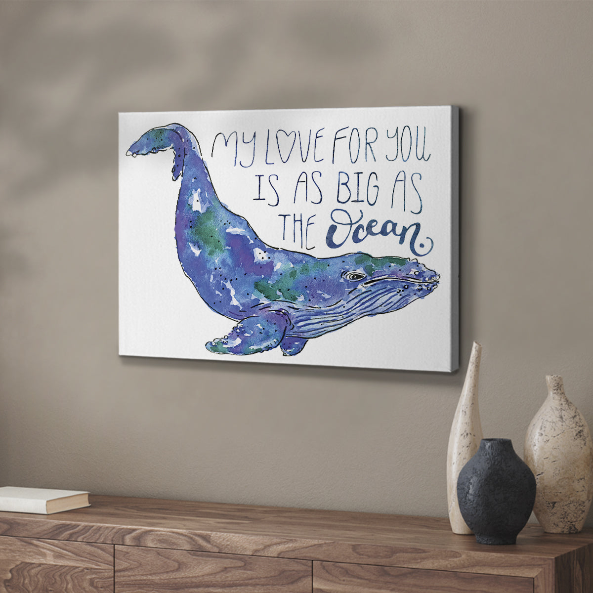 Whale Love II - Canvas Art Print