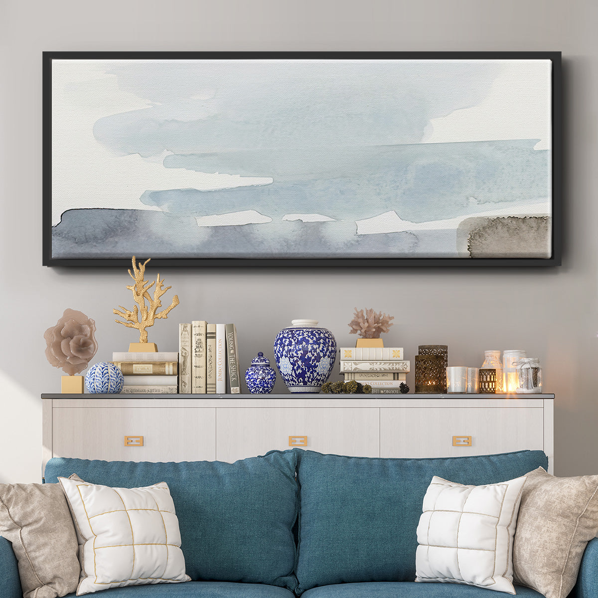 Coastal Tones I - Floater Framed Canvas Print