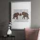 Elephant Bouquet, Landscape - Modern Framed Canvas Print