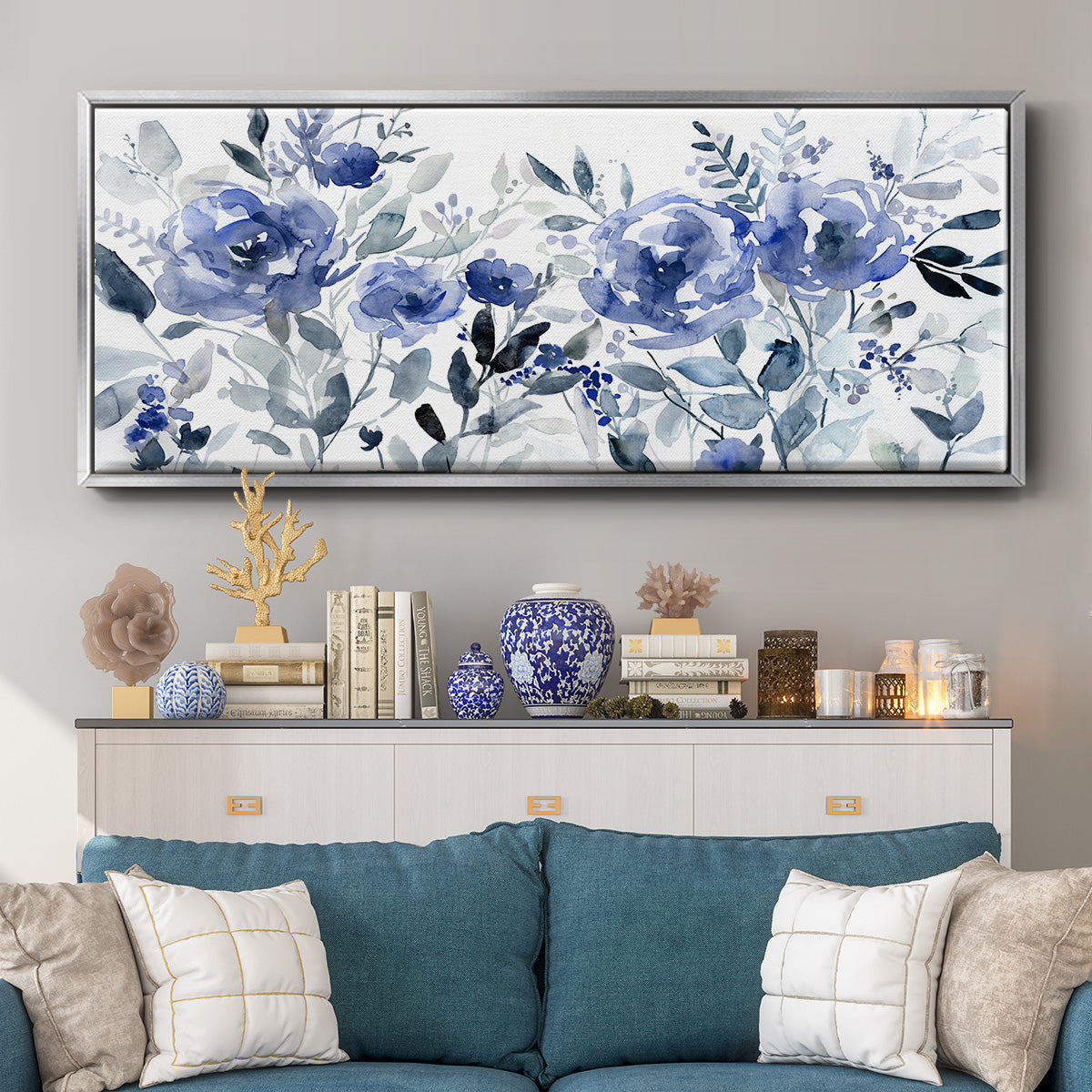 Painters Field of Flowers - Floater Framed Canvas Print