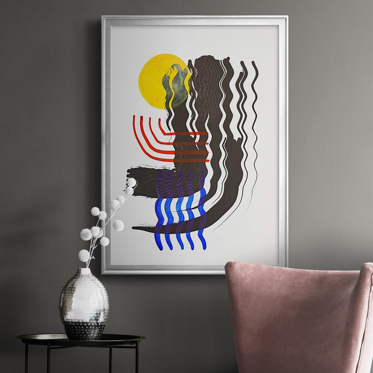 Shifting II - Modern Framed Canvas Print