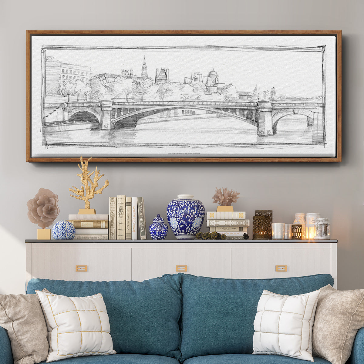 Pont de Notre Dame - Floater Framed Canvas Print