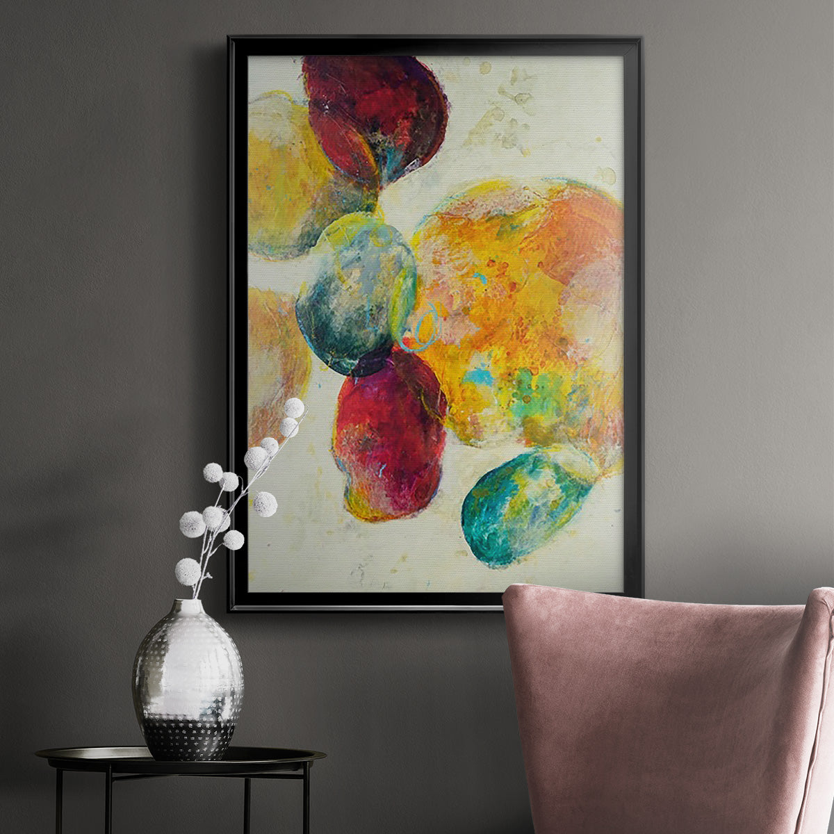 Earthy Fragments I - Modern Framed Canvas Print