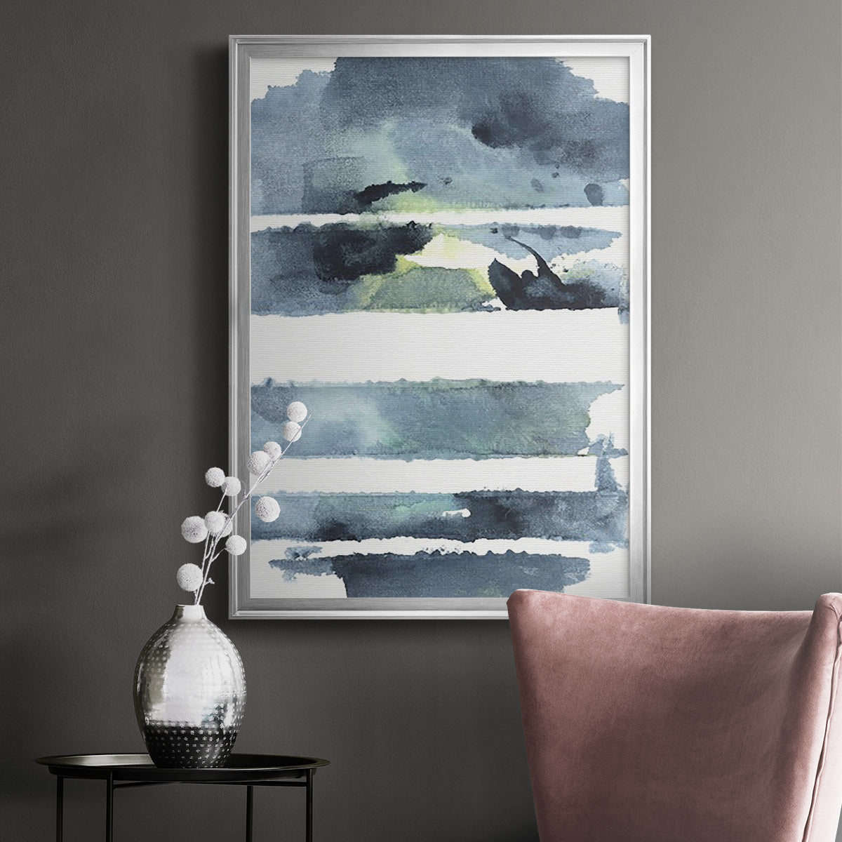 Blue Memories I - Modern Framed Canvas Print