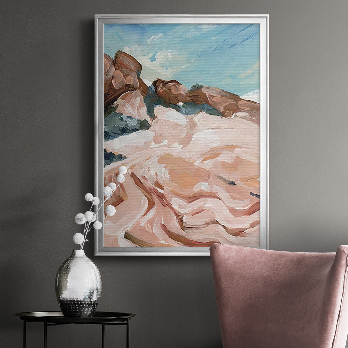 Impasto Plateau I - Modern Framed Canvas Print