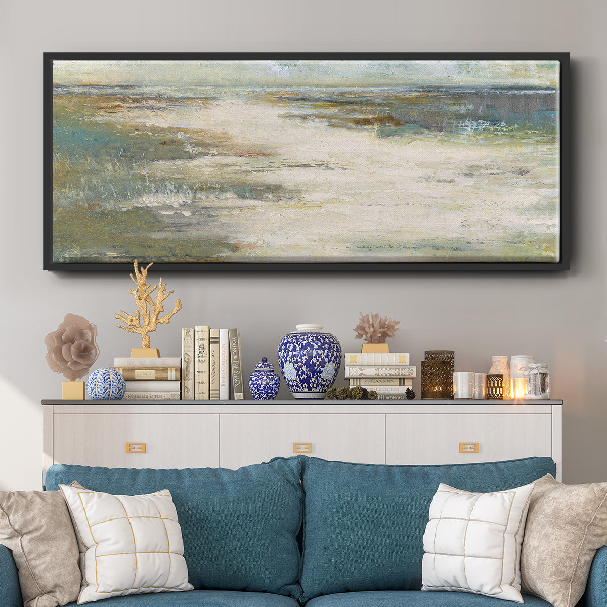 Misty Coast - Floater Framed Canvas Print