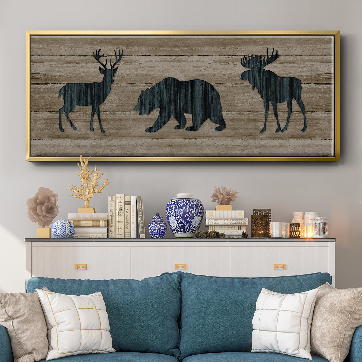 Woodland Trio - Floater Framed Canvas Print