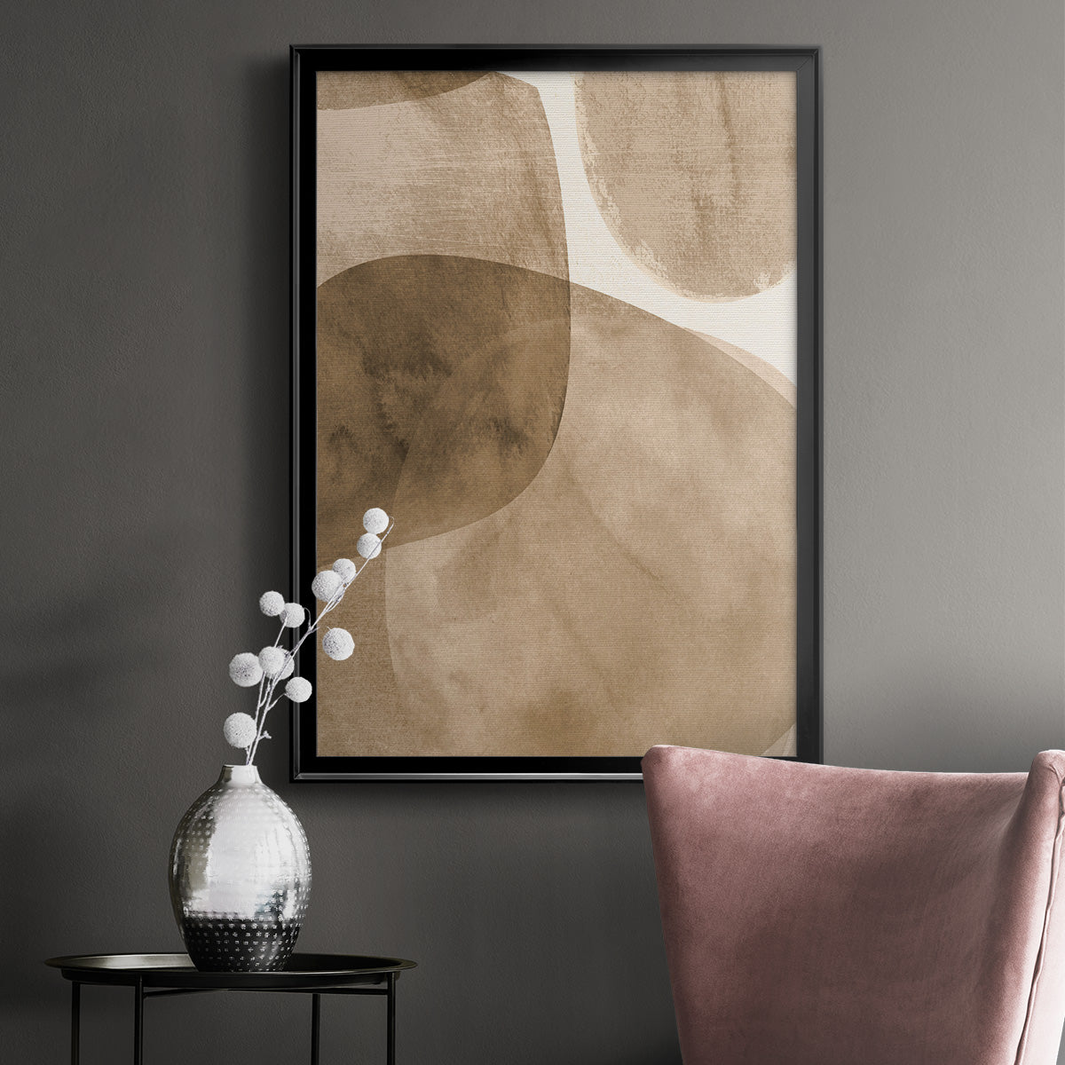 Neutral Object II - Modern Framed Canvas Print