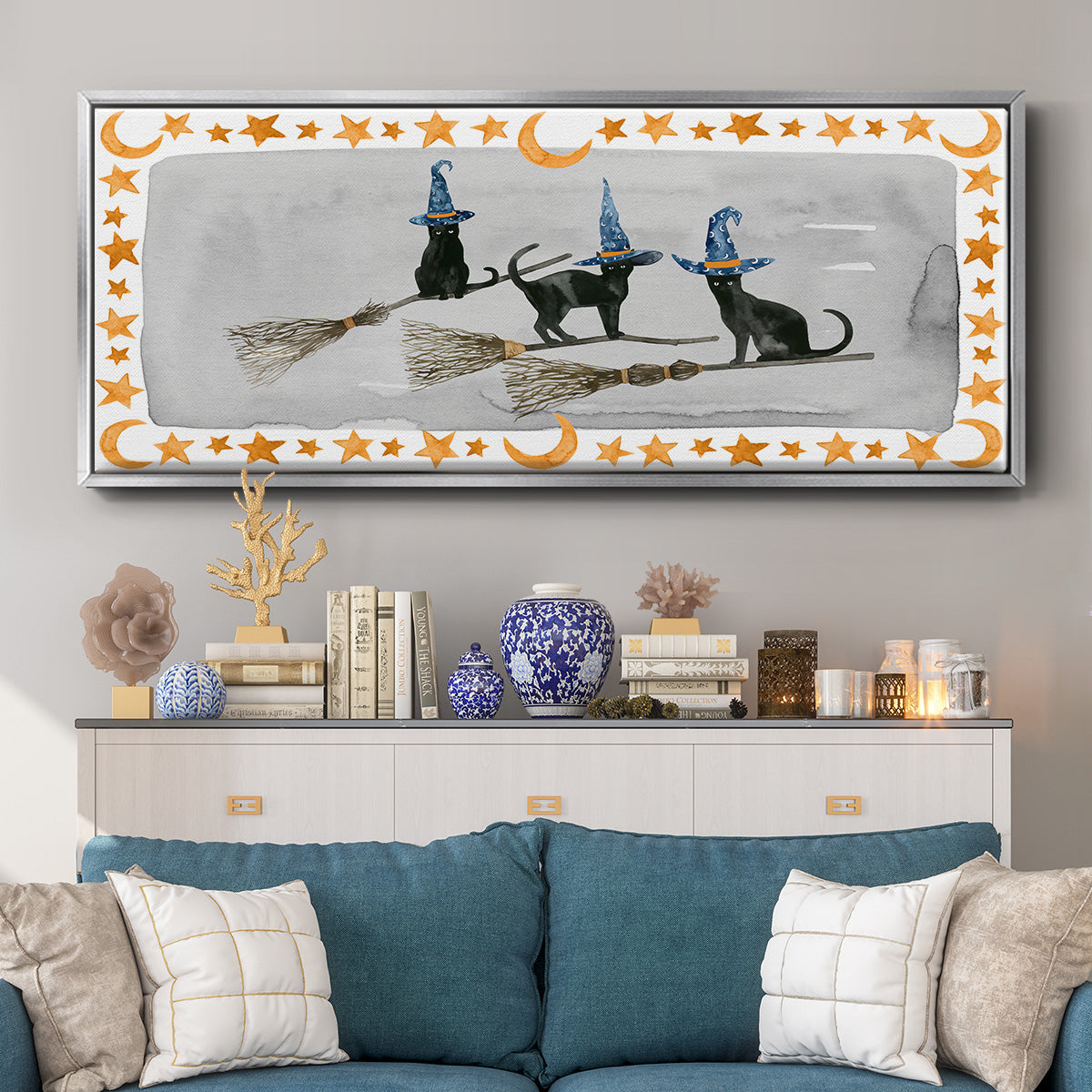Black Cat Collection D - Floater Framed Canvas Print