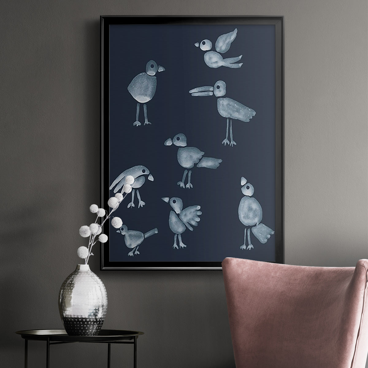 Flock I - Modern Framed Canvas Print
