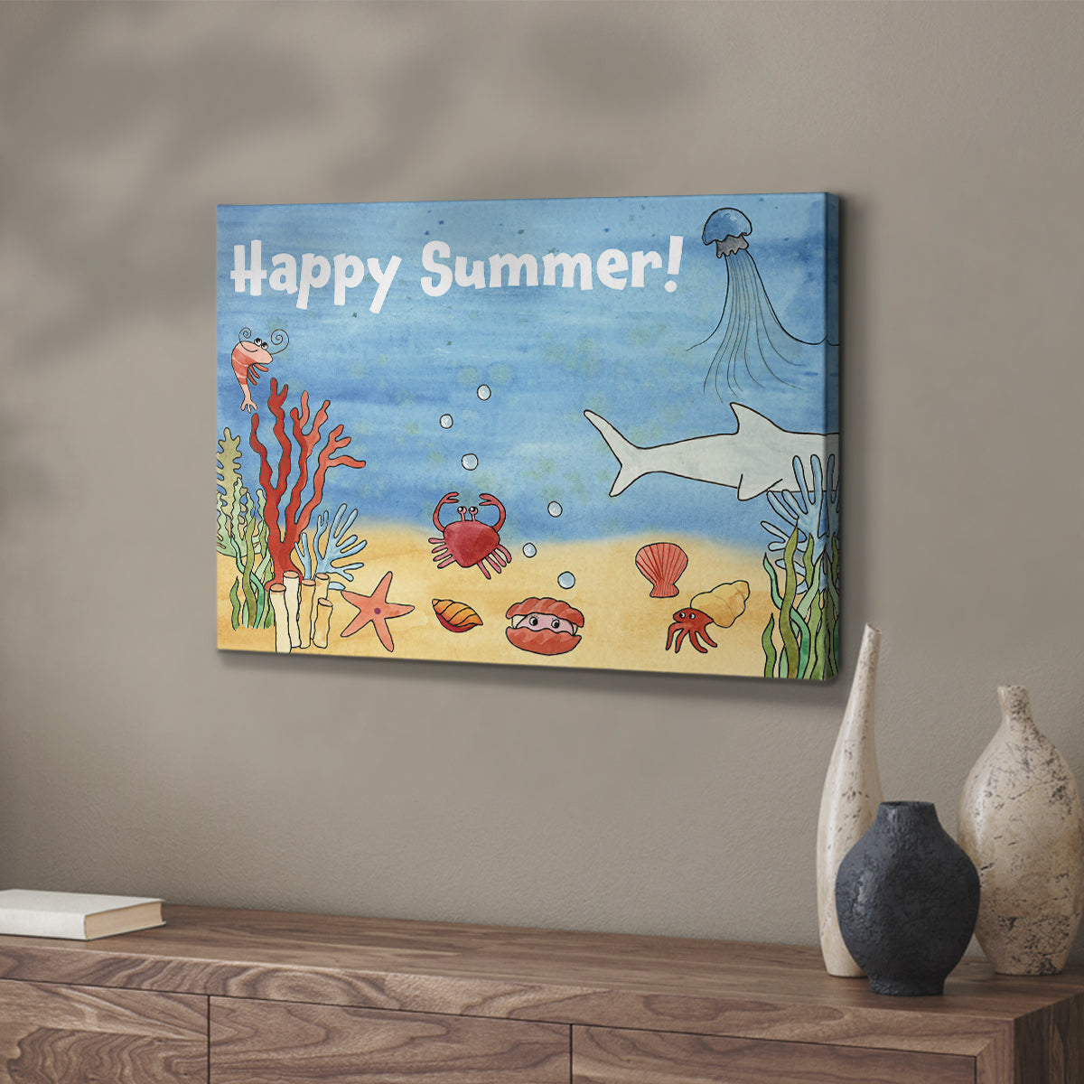 Cute Sea Creatures I - Canvas Art Print