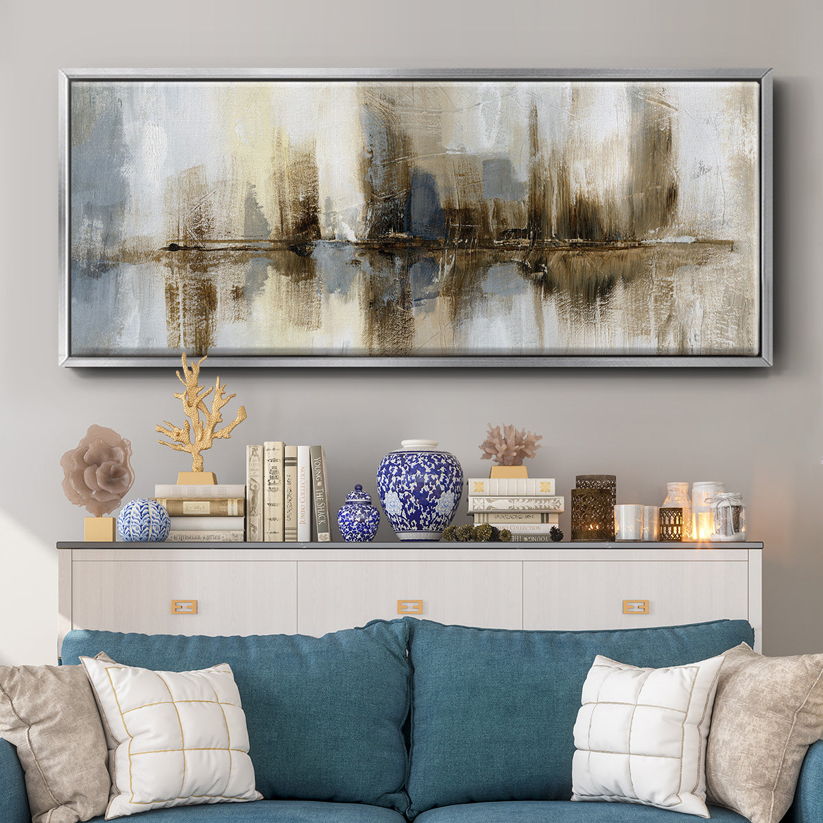Harbor Lights - Floater Framed Canvas Print